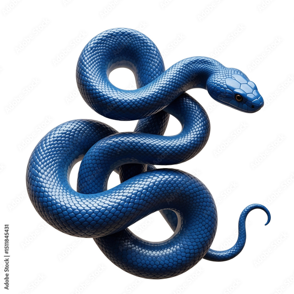 Obraz premium Blue snake isolated on white