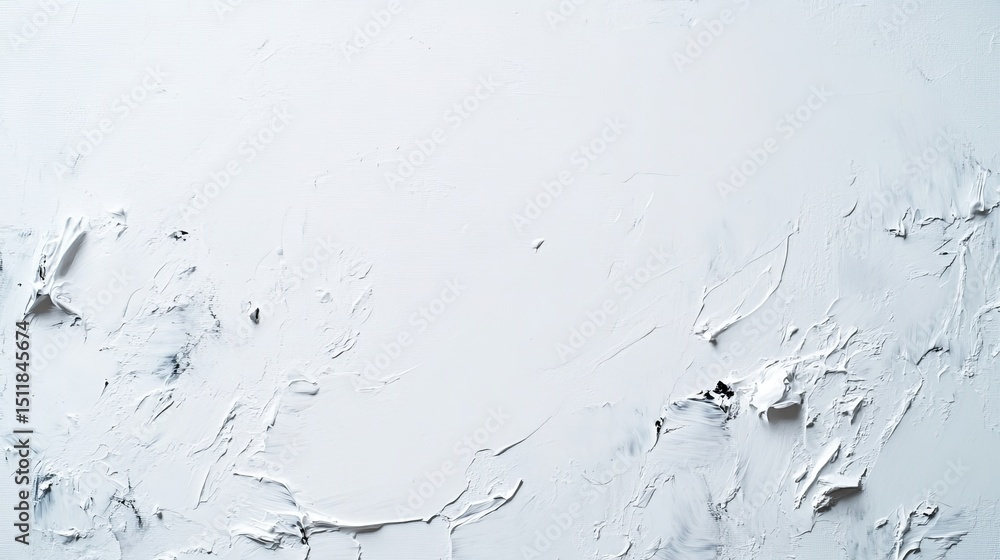 Fototapeta premium Snow-white canvas with one faint reflection line along the bottom edge, hinting at glossy desk surface, 16:9