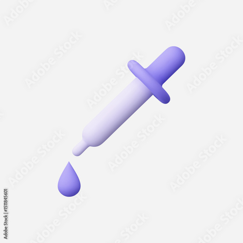 3d Realistic Pipette icon vector Illustration
