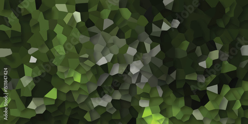 Abstract green mosaic background showing geometric forms and textured patterns for artistic design templates
