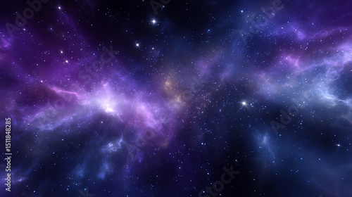 Galaxy Nebula with Stars and Clouds of Dust