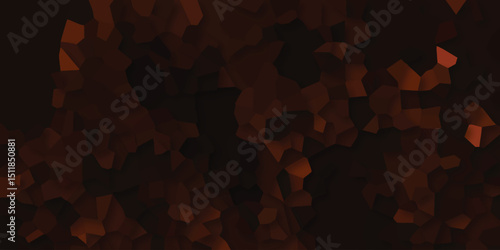 Fiery abstract composition a dramatic presentation of geometric shapes in warm earthy tones representing a volcanic texture or organic pattern.