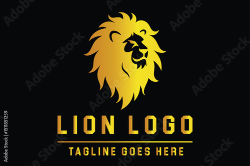 Flat Lion Head Silhouette Design for Powerful Logos
