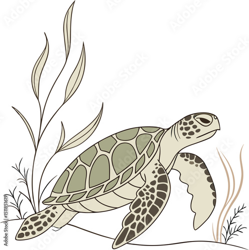 sea turtle vector illustration