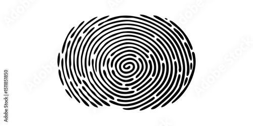 Fingerprint, biometric, identity icon set.Identification, or forensic analysis Detailed black vector fingerprint patterns for security,Four Fingerprint Icons Isolated on White Background
