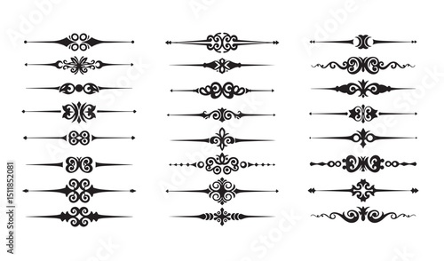Vector collection of elegant decorative dividers perfect for various design projects