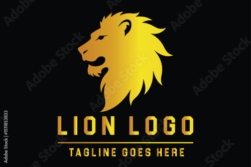Black Lion Head Silhouette for Powerful Brand Identity