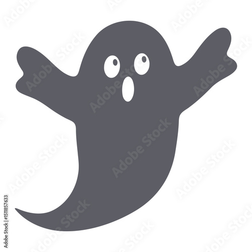 A spooky, ethereal ghost, translucent and spectral, floating ominously in a dark,
