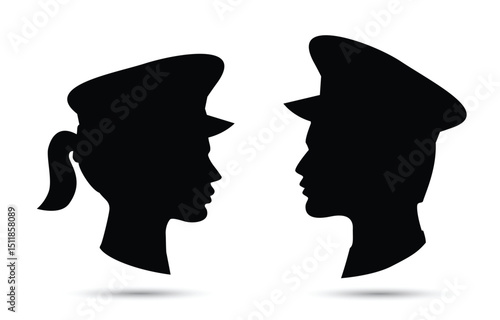 Soldier woman and man