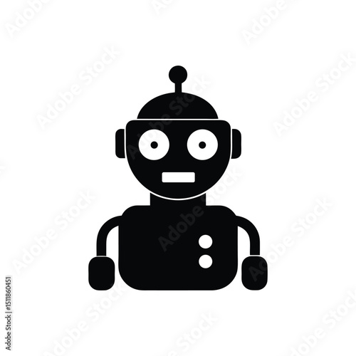 a clean minimalist vector of robot chat bot .eps