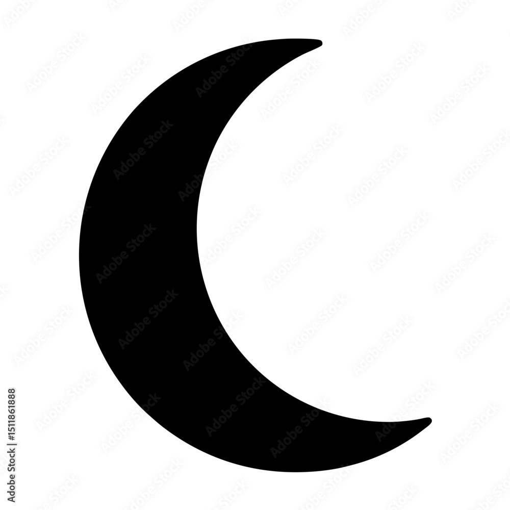 Silhouette of a crescent-moon Silhouette of a crescent-moon