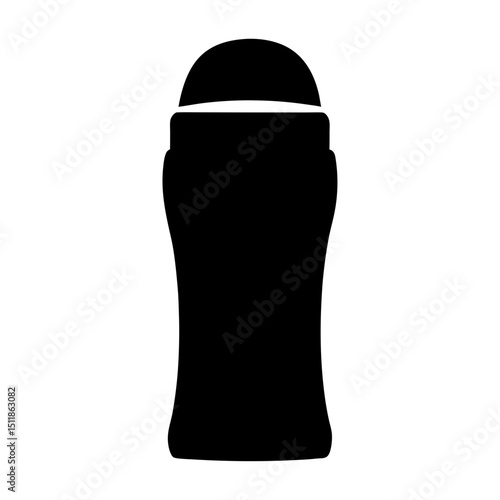Silhouette of a rollon deodorant bottle against a plain white background