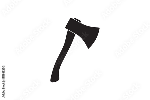 axe silhouette vector art illustration on white background