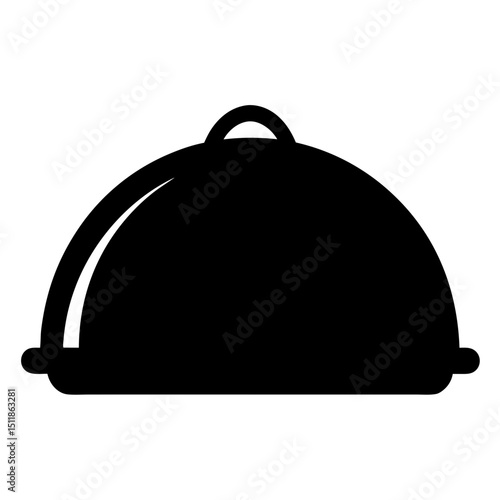 Black and white platter with dome lid perfect for elegant food service