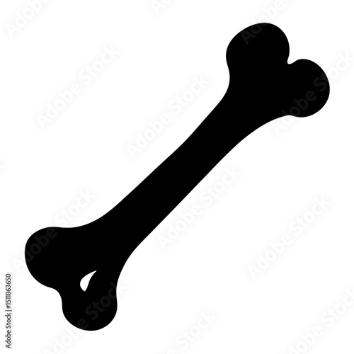 Simple Black Bone Illustration Perfect for Halloween or Veterinary Projects