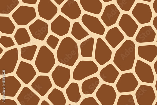 Seamless giraffe skin pattern in warm brown tones