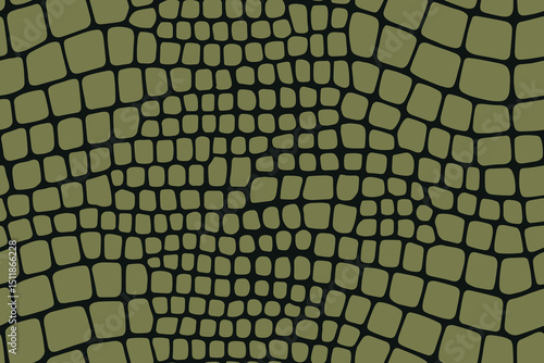 Olive brown seamless crocodile skin pattern texture