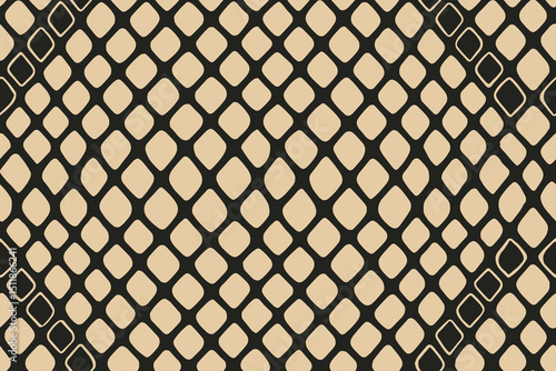 Beige and black diamond snake skin seamless pattern