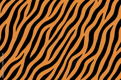Seamless tiger stripe pattern in orange and black