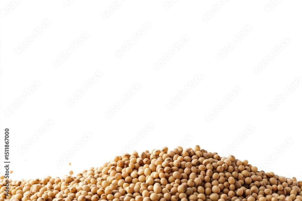 Obraz premium Pile of Soybeans Isolated on a White Background