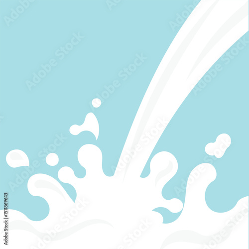 World Milk Day Splash Background Blue and White Dairy Concept Design