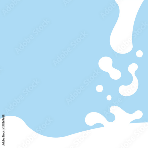 World Milk Day Splash Background Blue and White Dairy Concept Design