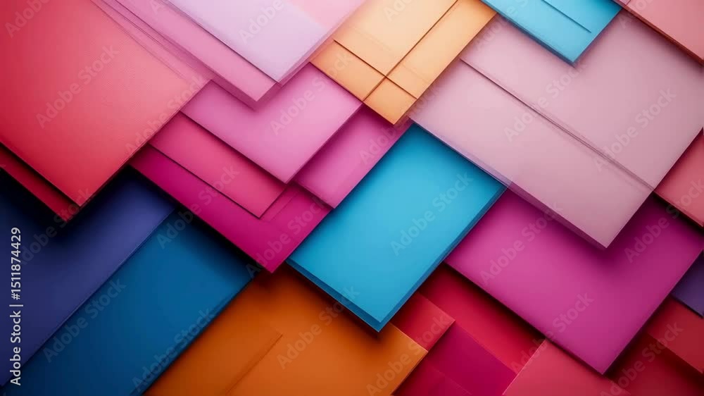 Abstract Geometric Pattern of Colorful Overlapping Squares and Rectangles Abstract Geometric Pattern of Colorful Overlapping Squares and Rectangles