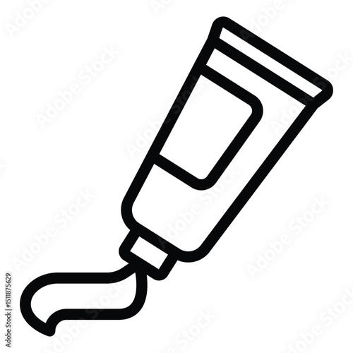 Tube of toothpaste line icon, pharmacy concept. Vector graphics. Toothpaste, dentistry sign on white background, style for mobile or design.
