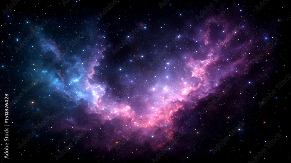 Fototapeta premium Vibrant Cosmic Nebula in Deep Space