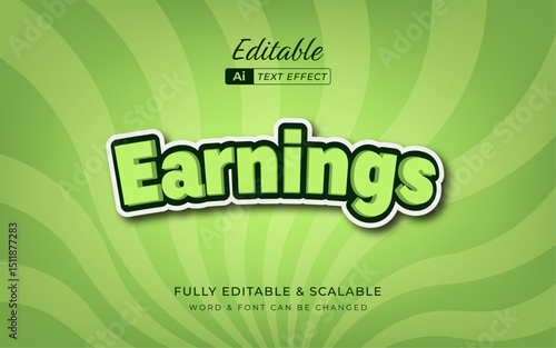 earning editable text effect. suitable for financial gain, business, and marketing design