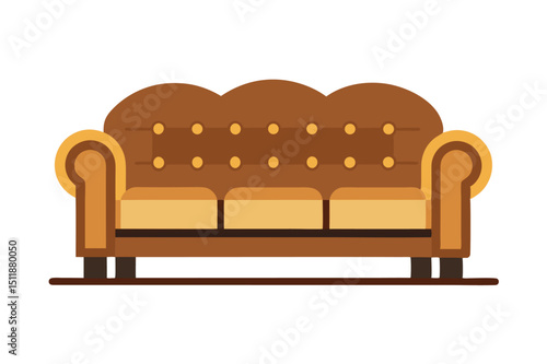 Formal lounge with leather sofas and clean decor in office waiting area vector art illustration