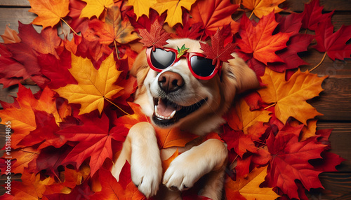 Stylish Dog Enjoying Autumn Vibes.