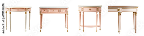 Wallpaper Mural Elegant, refined tables showcasing a blend of pink and white tones, featuring intricate details, gold accents, and classic design suitable for luxury interiors and decorative purposes Torontodigital.ca