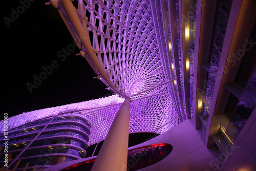 Architectural detail of the Yas Viceroy Hotel, Abu Dhabi, United Arab Emirates