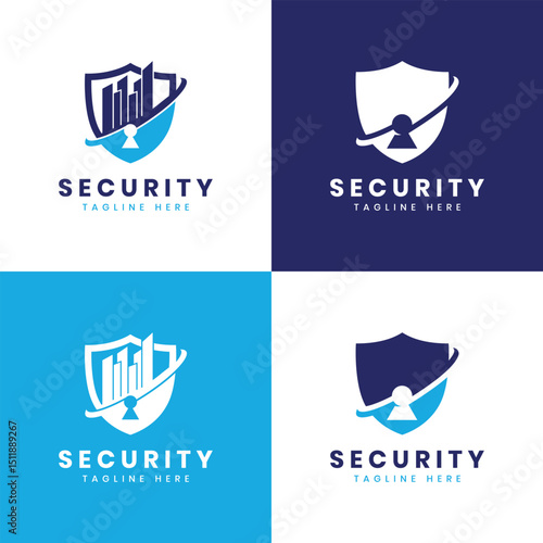 city guards security real estate building shield logo design modern creative concept 