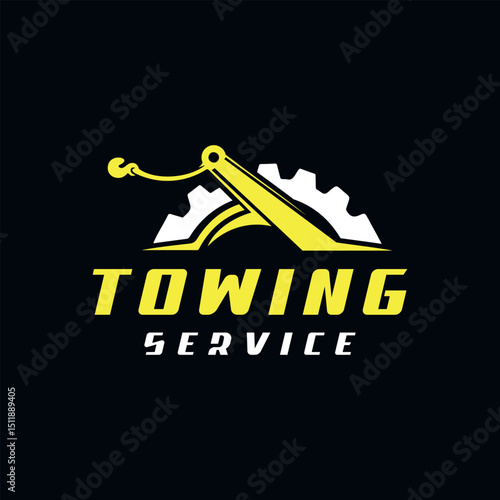 Towing service logo design automotive tow car tow truck modern concept