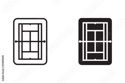 Tennis court set, tack board, vectors