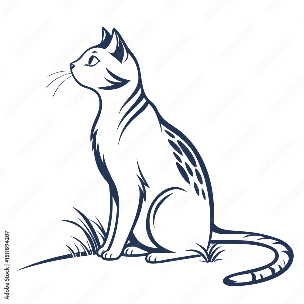 Cat sitting vector icon on white background, cat icon, cat logo, cat vector art, Adobe Illustrator Artwork Cat sitting vector icon on white background, cat icon, cat logo, cat vector art, Adobe Illustrator Artwork