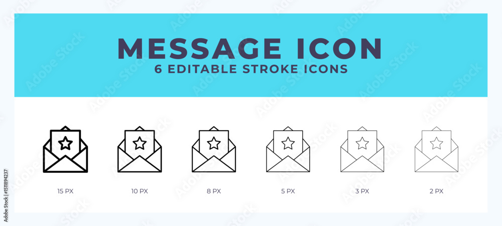 Message icon with different stroke. Vector illustration. Message icon with different stroke. Vector illustration.