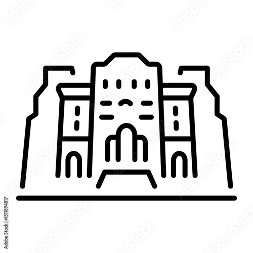 A line style icon of abu simbel