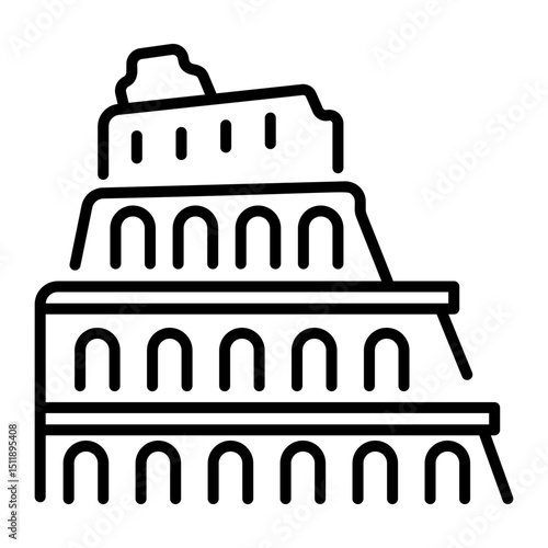 A line style icon of colosseum 