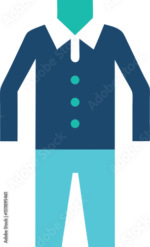 Professional outfit with button up shirt and dress pants vector art illustration
