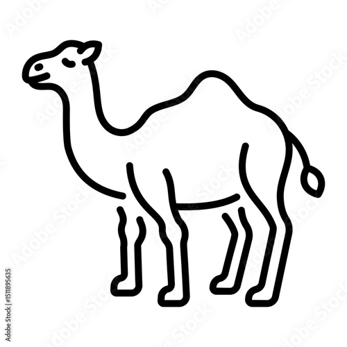 A line style icon showing an arabian camel 