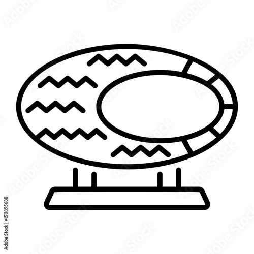 An outline style icon of future museum building 