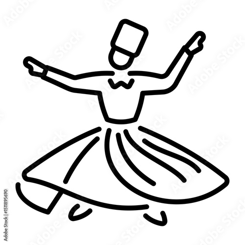A linear style icon showing sufi culture 