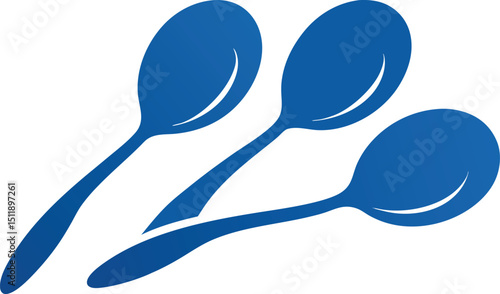 Spoon rests shaped like waves or shells in handmade pottery vector art illustration
