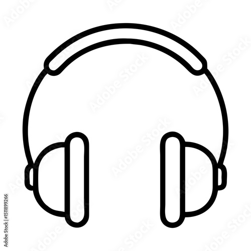 Icon of headphones in simple line design on a white background  