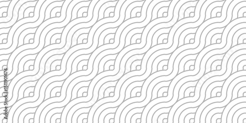 Minimal Overlapping creative diamond circle abstract white and gray pattern background with waves texture. geometric digital fabric pattern circles floral lapping white retro background.
