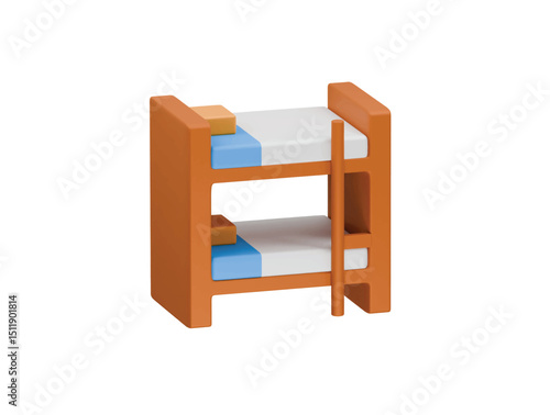 bunk bed icon 3d illustration render