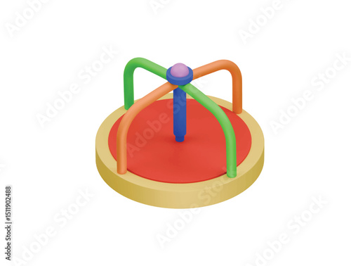 merry go round icon 3d illustration render 